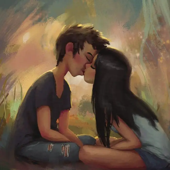 couple cartoon dp